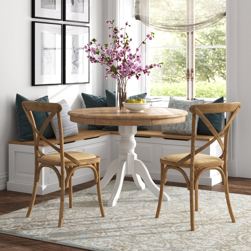 Kelly Clarkson Home Selby Pine Solid Wood Breakfast Nook Dining Set